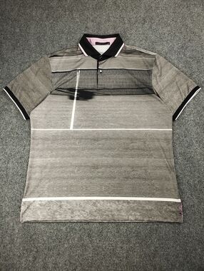 Greyson Tennis Court Polo Shirt Medium All Over Golf Performance Snap Collar